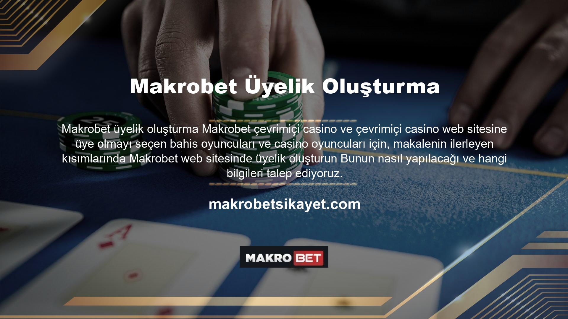 Makrobet çevrimiçi casino ve çevrimiçi casino web sitesine Makrobet